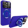 Fit TPU Case with MagSafe Ring Holder and Camera Lens Protector for iPhone 15 - Blue