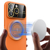 Fit TPU Case with MagSafe Ring Holder and Camera Lens Protector for iPhone 15 - Orange