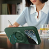 Fit TPU Case with MagSafe Ring Holder and Camera Lens Protector for iPhone 15 - Green