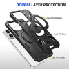Military Grade TUFF MagSafe Case with Rotating Ring Stand for iPhone 15 Pro Max