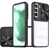 HD Transparent Case with Camera Privacy Cover for Samsung Galaxy S23 FE - Black