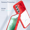 HD Transparent Case with Camera Privacy Cover for Samsung Galaxy S23 FE - Red