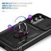 Military Grade Hybrid Case with Ring Grip and Camera Lens Protector for Samsung Galaxy S23 FE - Black