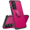 Shockproof Air Cushion Hybrid Case with Ring Grip and Tempered Glass Screen Protector for Samsung Galaxy S23 FE - Hot Pink
