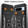 Military Grade Ring Holder Case with Camera Lens Cover for Google Pixel 8 Pro - Black