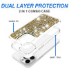 Diamond Encrusted Hybrid Case for iPhone 15 Pro - Basketweave Gold