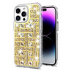 Diamond Encrusted Hybrid Case for iPhone 15 Pro - Basketweave Gold