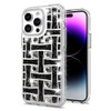 Diamond Encrusted Hybrid Case for iPhone 15 Pro - Basketweave Black