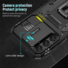 Military Grade Ring Holder Case with Camera Lens Cover for Samsung Galaxy A15 5G - Black