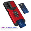 Military Grade All-In-One Ring Stand Card Case for Samsung Galaxy A15 5G - Red