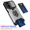 Military Grade All-In-One Ring Stand Card Case for Samsung Galaxy A15 5G - Silver