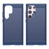 Brushed Metal Design TPU Case for Samsung Galaxy S24 Ultra - Blue