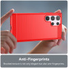 Brushed Metal Design TPU Case for Samsung Galaxy S24 Ultra - Red
