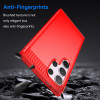 Brushed Metal Design TPU Case for Samsung Galaxy S24 Ultra - Red