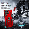 Military Grade Hybrid Case with Ring Grip for Samsung Galaxy S24 Ultra - Red