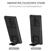 Military Grade Camera Privacy Cover Hybrid Case with Kickstand for Samsung Galaxy S24 Ultra - Black