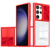 HD Transparent Case with Camera Privacy Cover for Samsung Galaxy S24 Ultra - Red