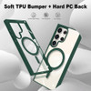 Acrylic Transparent Case with MagSafe Magnetic Ring for Samsung Galaxy S24 Ultra - Green