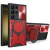 Elite Series Hybrid Case with MagSafe Magnetic Ring Stand and Camera Lens Cover for Samsung Galaxy S24 Ultra - Red