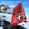 Military Grade TUFF Case with MagSafe Magnetic Rotating Ring Stand for Samsung Galaxy S24 Ultra - Red