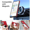 Military Grade TUFF Case with MagSafe Magnetic Rotating Ring Stand for Samsung Galaxy S24 Ultra - Red