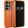 Flip Cover Leather Hybrid Case for Samsung Galaxy S24 Ultra - Orange