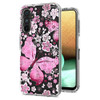 Butterfly Series Dual Layer Transparent Hybrid Case for Samsung Galaxy S24 Plus - Pink