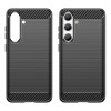 Brushed Metal Design TPU Case for Samsung Galaxy S24 Plus - Black