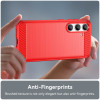 Brushed Metal Design TPU Case for Samsung Galaxy S24 Plus - Red