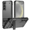 Military Grade TUFF Hybrid Armor Case with Kickstand for Samsung Galaxy S24 Plus - Grey