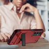 Military Grade TUFF Hybrid Armor Case with Kickstand for Samsung Galaxy S24 Plus - Red