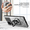 Military Grade Robotic Series Hybrid Case with Ring Grip for Samsung Galaxy S24 Ultra - Silver