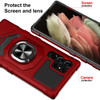 Military Grade Robotic Series Hybrid Case with Ring Grip for Samsung Galaxy S24 Ultra - Red