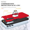 360 Rotating Ring Grip Hybrid Case for Samsung Galaxy S24 Plus - Red