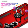 Military Grade Hybrid Case with Ring Grip for Samsung Galaxy S24 Plus - Red