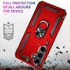 Military Grade Hybrid Case with Ring Grip for Samsung Galaxy S24 - Red