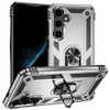 Military Grade Hybrid Case with Ring Grip for Samsung Galaxy S24 - Silver