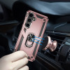 Military Grade Hybrid Case with Ring Grip for Samsung Galaxy S24 - Rose Gold