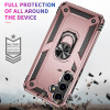 Military Grade Hybrid Case with Ring Grip for Samsung Galaxy S24 - Rose Gold
