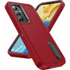 Military Grade Certified TUFF Hybrid Armor Case with Kickstand for Samsung Galaxy S24 - Red