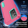 Military Grade Certified TUFF Hybrid Armor Case with Kickstand for Samsung Galaxy S24 - Hot Pink Teal