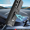 Military Grade Elite Series Hybrid Case with Ring Grip and Camera Lens Cover for Samsung Galaxy S24 Plus - Black