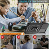 Military Grade Elite Series Hybrid Case with Ring Grip and Camera Lens Cover for Samsung Galaxy S24 Plus - Black