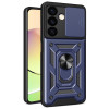 Military Grade Elite Series Hybrid Case with Ring Grip and Camera Lens Cover for Samsung Galaxy S24 Plus - Blue