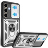 Military Grade Elite Series Hybrid Case with Ring Grip and Camera Lens Cover for Samsung Galaxy S24 Plus - Silver