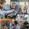 Military Grade Elite Series Hybrid Case with Ring Grip and Camera Lens Cover for Samsung Galaxy S24 Plus - Silver