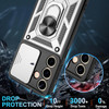 Military Grade Elite Series Hybrid Case with Ring Grip and Camera Lens Cover for Samsung Galaxy S24 Plus - Silver