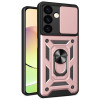 Military Grade Elite Series Hybrid Case with Ring Grip and Camera Lens Cover for Samsung Galaxy S24 Plus - Rose Gold