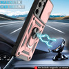 Military Grade Elite Series Hybrid Case with Ring Grip and Camera Lens Cover for Samsung Galaxy S24 Plus - Rose Gold