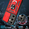 Military Grade Elite Series Hybrid Case with Ring Grip and Camera Lens Cover for Samsung Galaxy S24 - Red